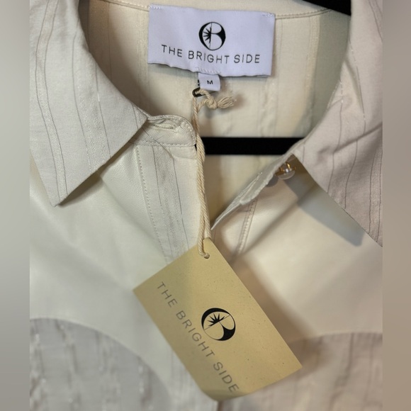 The Bright Side by Rocky Barnes Western Boyfriend Shirt in cloud color size M - Picture 5 of 7